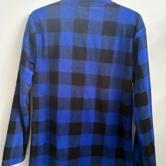 Cozy The Children’s Place plaid fleece pullover in great condition 💙🖤 - Picture 3 of 3
